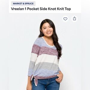 Market and spruce, cute top, ties in front